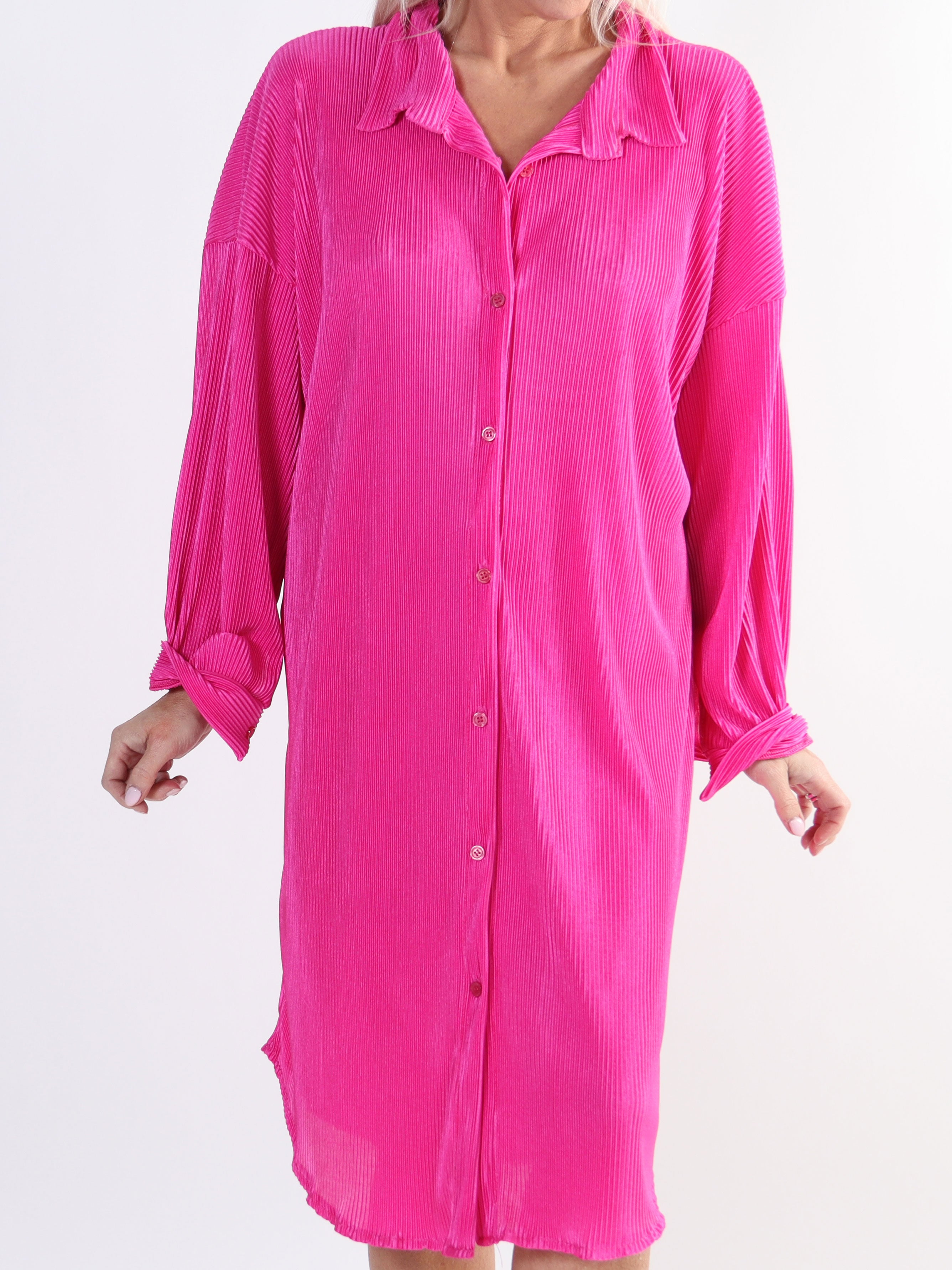 Bellatrix - Plus size skjortekjole i rib